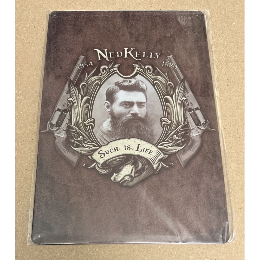 Ned Kelly Sign - Vintage Retro Style Metal Tin Wall  12x8”